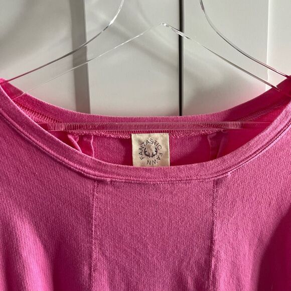 Fantastic Fawn Pink Oversized Raw hem Top Pleated‎ NWT large - Picture 3 of 13